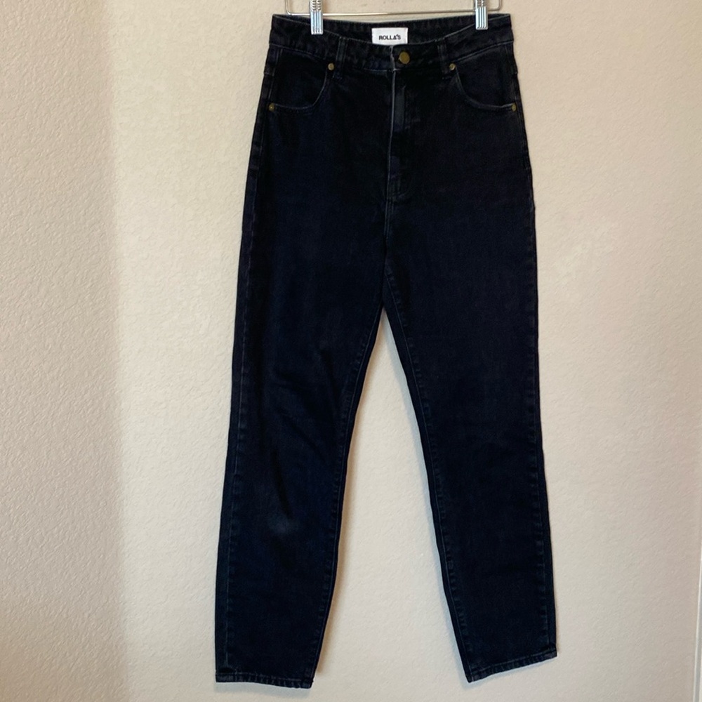 Rolla's Dusters High Rise Slim Comfort Black Women's Jeans 28 - Picture 2 of 8